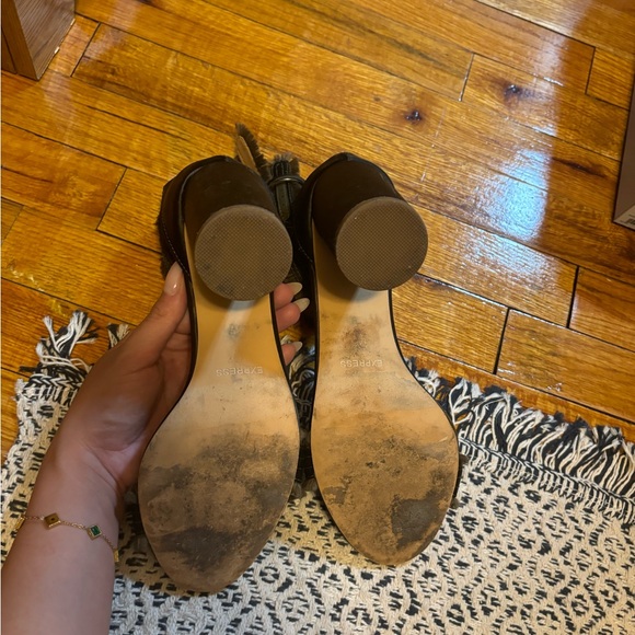 Express Green Chunky Heels - Picture 6 of 7